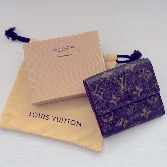 Vintage Louis Vuitton monogram Elise credit card bifold wallet unisex
